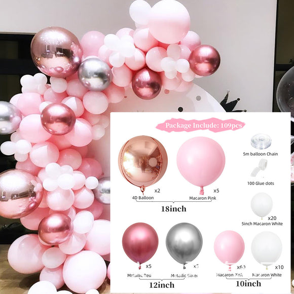 Juego de Globos Oro Rosa y Champagne para Fiestas, Bodas y Celebraciones