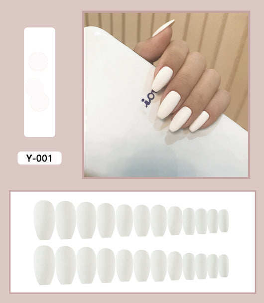 Uñas Postizas Cortas Efecto Esmerilado - Parches de Color Sólido - Image 2