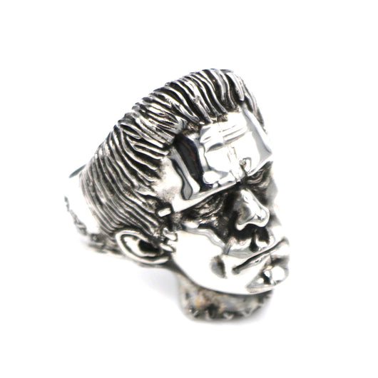 Anillo Calavera Gótico Victor Frankenstein Acero Inoxidable Punk Motero
