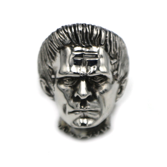 Anillo Calavera Gótico Victor Frankenstein Acero Inoxidable Punk Motero