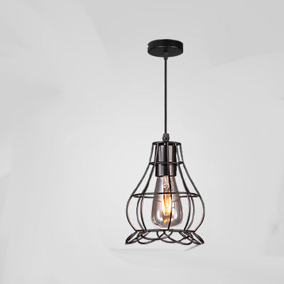 Lámpara Colgante Industrial Vintage - Jaula de Hierro Forjado - Image 28