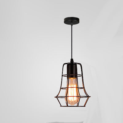 Lámpara Colgante Industrial Vintage - Jaula de Hierro Forjado - Image 31