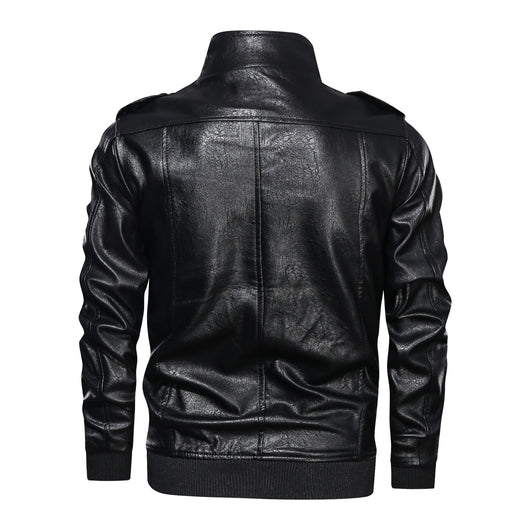Chaqueta de Cuero para Hombre Estilo Retro Vintage - Diseño Deportivo Lavado - Image 12
