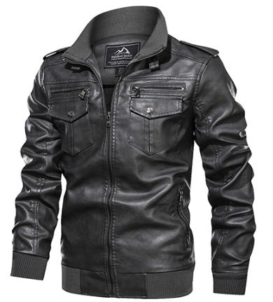 Chaqueta de Cuero para Hombre Estilo Retro Vintage - Diseño Deportivo Lavado - Image 10