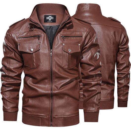 Chaqueta de Cuero para Hombre Estilo Retro Vintage - Diseño Deportivo Lavado - Image 16
