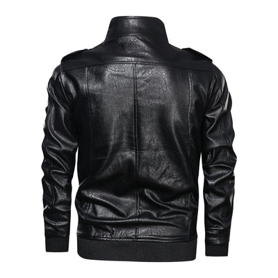 Chaqueta de Cuero para Hombre Estilo Retro Vintage - Diseño Deportivo Lavado - Image 7