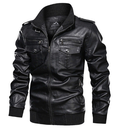 Chaqueta de Cuero para Hombre Estilo Retro Vintage - Diseño Deportivo Lavado