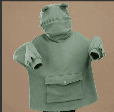 Sudadera Polar Mujer Diseño Midi con Capucha Rana - Abrigo Cómodo y Adorable - Image 15