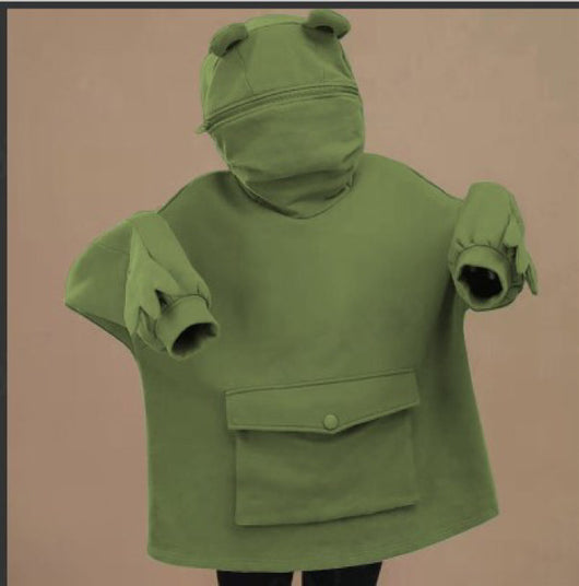 Sudadera Polar Mujer Diseño Midi con Capucha Rana - Abrigo Cómodo y Adorable - Image 7