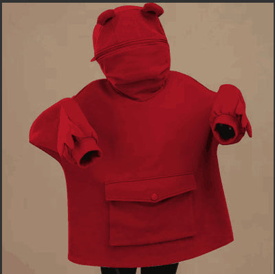 Sudadera Polar Mujer Diseño Midi con Capucha Rana - Abrigo Cómodo y Adorable - Image 6