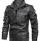 Men's Leather Jacket Retro Vintage Style - Washed Sport Design