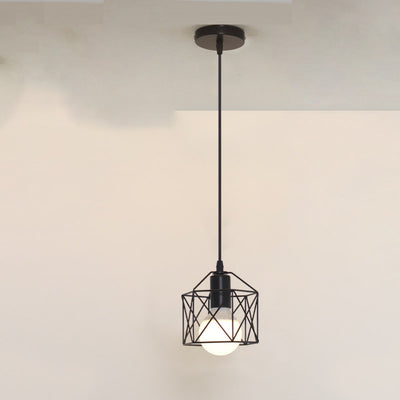 Lámpara Colgante Industrial Vintage - Jaula de Hierro Forjado - Image 17