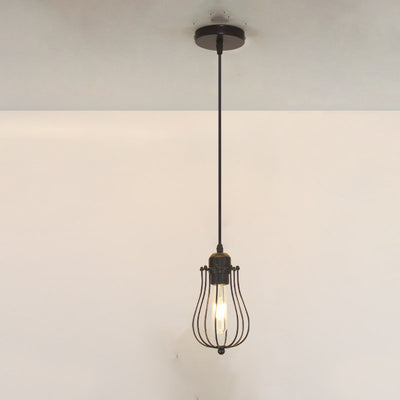 Lámpara Colgante Industrial Vintage - Jaula de Hierro Forjado - Image 16