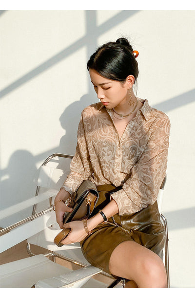 Blusa Jacquard de Chifón Elegante - Image 10