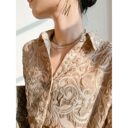 Blusa Jacquard de Chifón Elegante - Image 4