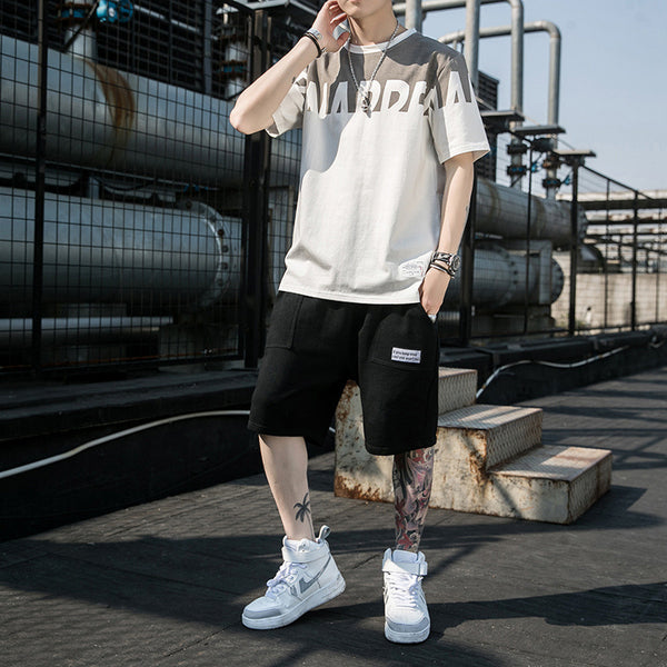 Conjunto de Playera y Pantalones Cortos para Hombre - Moda Casual Verano