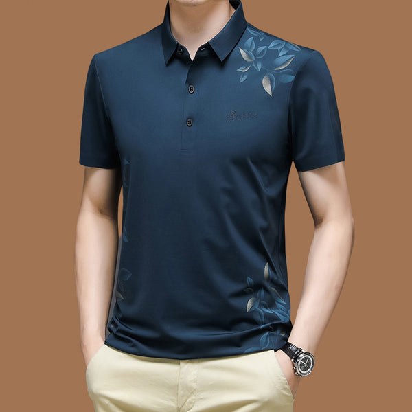 Camiseta de Algodón Mercerizado Premium - Manga Corta Suelta Hombre Verano