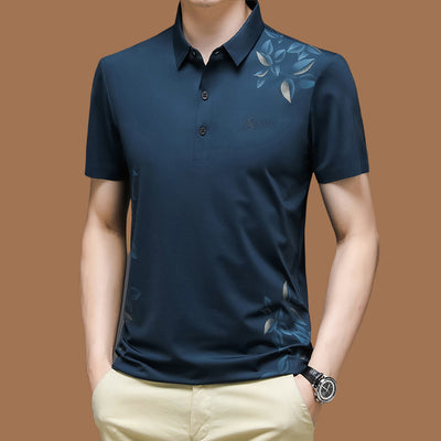 Camiseta de Algodón Mercerizado Premium - Manga Corta Suelta Hombre Verano