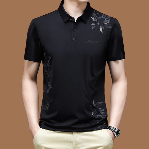 Camiseta de Algodón Mercerizado Premium - Manga Corta Suelta Hombre Verano
