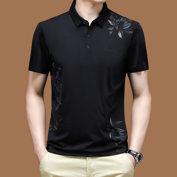 Camiseta de Algodón Mercerizado Premium - Manga Corta Suelta Hombre Verano