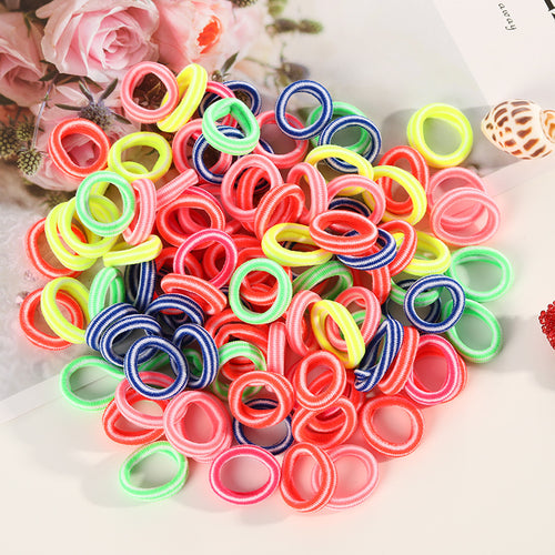 100 Bandas Elásticas para Cabello Colores Pastel - Accesorios Coreanos de Alta Elasticidad