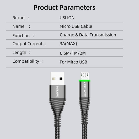 Cable USB Micro Android con Luz LED - Carga Rápida 3A - Image 11