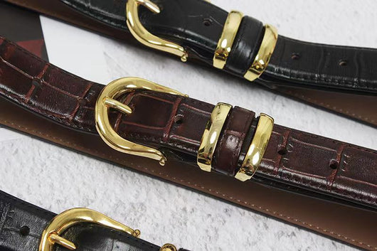Cinturón de Cuero Vintage Dorado con Hebilla Cocodrilo - Estilo Europeo Premium - Image 5