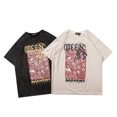 Camiseta Hombre Rock Queen Vintage Lavado Artesanal Oversize - Image 9