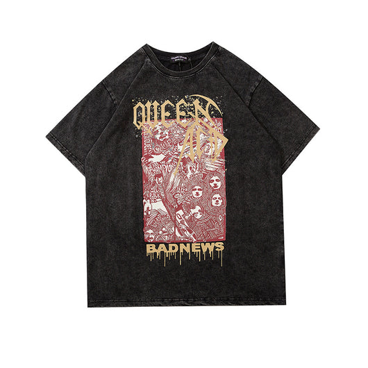 Camiseta Hombre Rock Queen Vintage Lavado Artesanal Oversize - Image 12