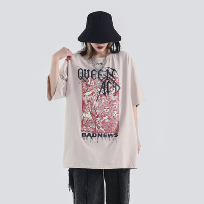Camiseta Hombre Rock Queen Vintage Lavado Artesanal Oversize - Image 3