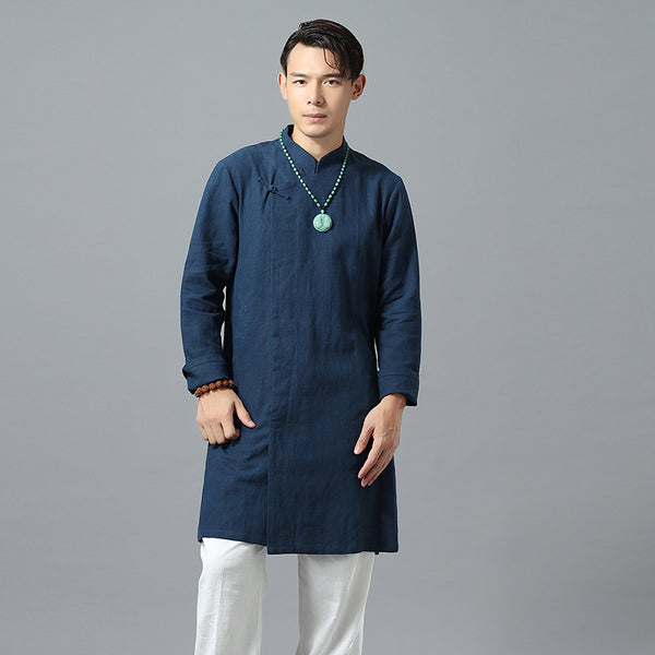Camisa Étnica Retro de Ramio para Hombre, Estilo Casual Relajado