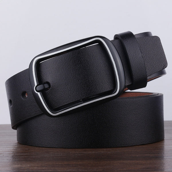 Cinturón Retro Negro Versátil para Hombre