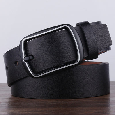 Cinturón Retro Negro Versátil para Hombre