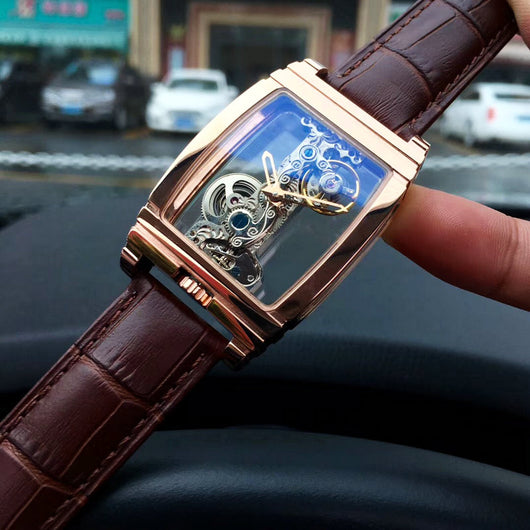 Reloj Mecánico para Hombre con Esfera Transparente y Resistencia al Agua - Image 10