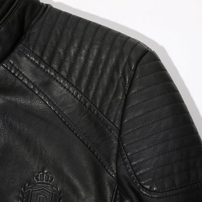 Chaqueta de Cuero Premium con Cuello Alto - Estilo Casual Elegante - Image 9