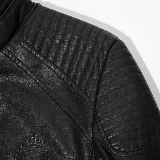 Chaqueta de Cuero Premium con Cuello Alto - Estilo Casual Elegante - Image 9