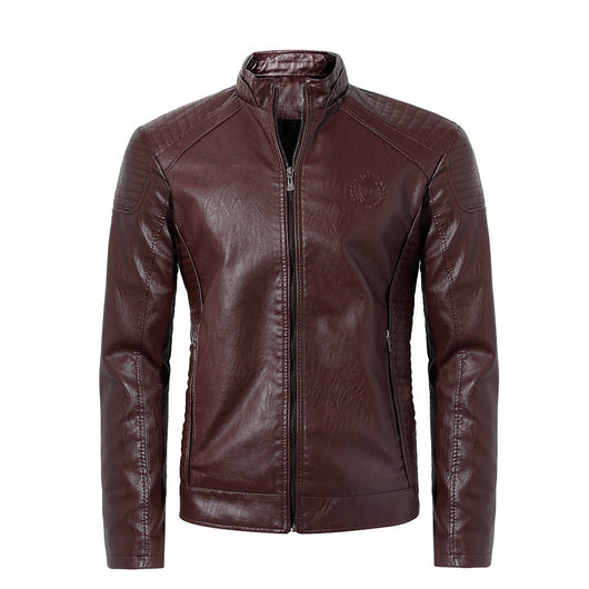 Chaqueta de Cuero Premium con Cuello Alto - Estilo Casual Elegante - Image 2