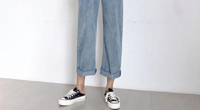 Pantalones Jeans de Tiro Alto con Tirantes para Mujer - Corte Recto Otoño - Image 5
