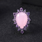 Anel de Gema Natural Rosa Designer de Banquete de Alta Qualidade Artesanal Embutido Design Original Moda Europeia e Americana