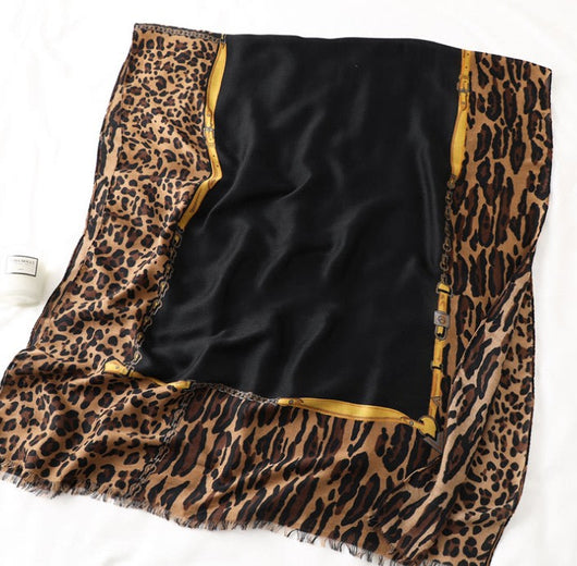 Bufanda de Algodón Estampado Leopardo para Hombre y Mujer - Image 17
