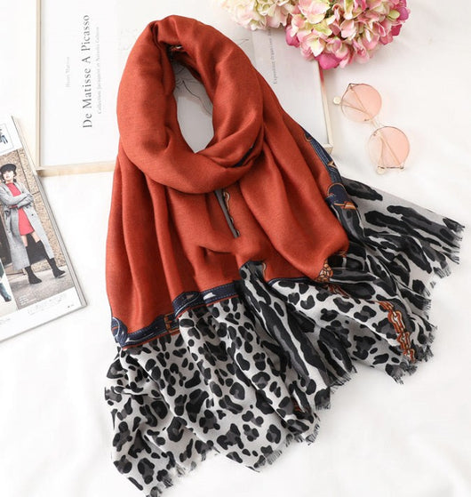 Bufanda de Algodón Estampado Leopardo para Hombre y Mujer - Image 14