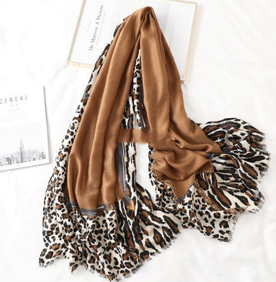Bufanda de Algodón Estampado Leopardo para Hombre y Mujer - Image 25