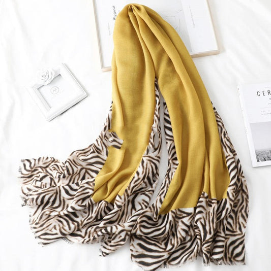 Bufanda de Algodón Estampado Leopardo para Hombre y Mujer