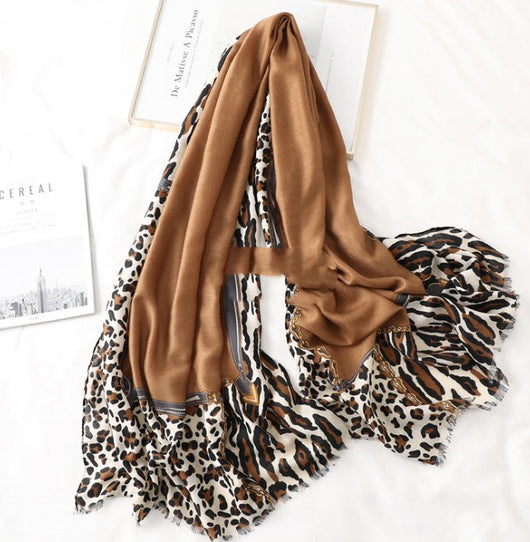 Bufanda de Algodón Estampado Leopardo para Hombre y Mujer - Image 7