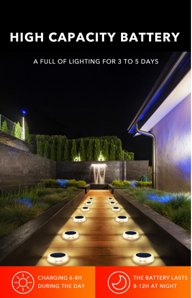 Lámpara Solar LED 8 Luces para Jardín con Sensor de Movimiento - Image 5