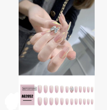 Uñas Postizas Mariposa Gris-Negro Transparentes Removibles y Reutilizables - Image 6