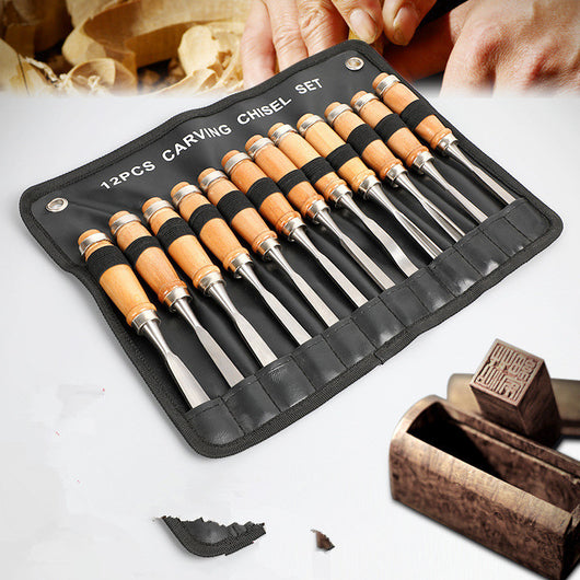 Juego de 12 Cinceles para Tallado en Madera - Herramientas Profesionales de Carpintería - Image 9