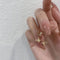 Lámina de Uñas Postizas con Efecto Mariposa y Polvo Dorado