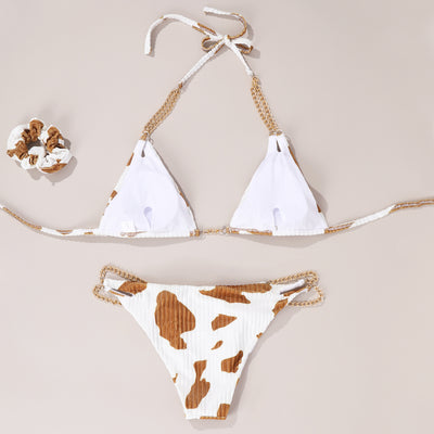 Bikini Backless Estampado Vaca - Traje de Baño Sexy Divisible - Image 14