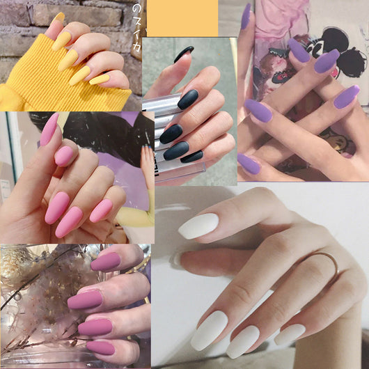 Uñas Postizas Ballet Efecto Esmerilado - Diseño Otoño Invierno Impermeable - Image 9